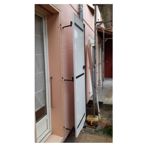 Gond déporté isolation extérieure Fer 12x300mm Clavette Ø14mm Acier noir