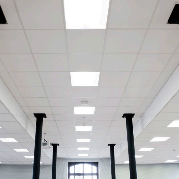 Dalle de plafond en laine de roche Rockfon Pacific E15S6 bords feuillurés Blanc 600 MM x
