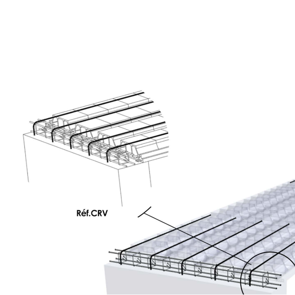 Chapeau de rive pour plancher poutrelle - 70,0 CM x 11,0 CM - Ø 6,0 MM