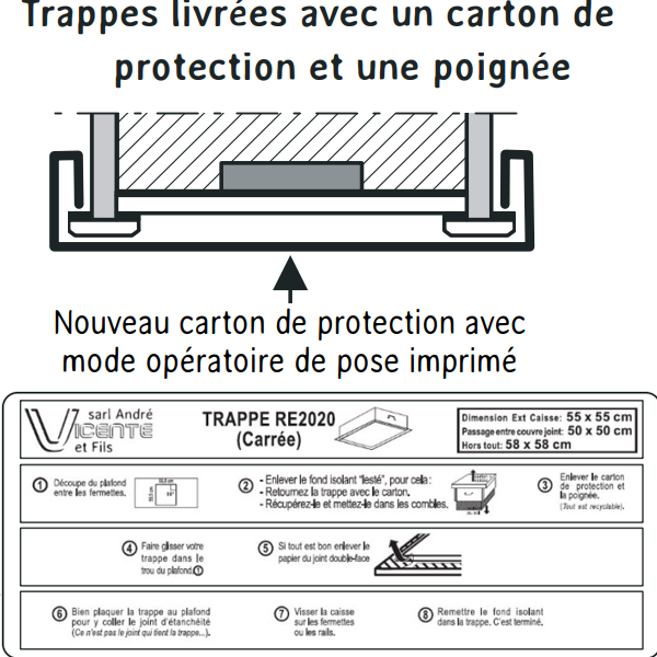 Trappe isolante avec rehausse 340,0 MM R = 10,00 m².K/W réservation — free download