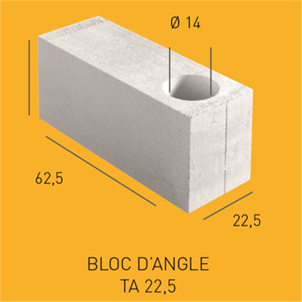 Bloc d'angle en béton cellulaire YTONG COMPACT 22,5 TA poteau — free download