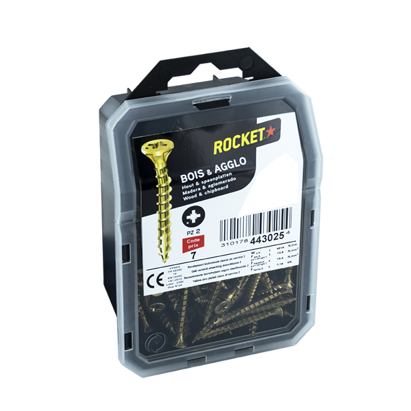 Lot De 1000 Vis à Bois Rocket Torx T20 - 4x35 Mm Et 4x40 Mm - Acier Bichromaté - Neuf