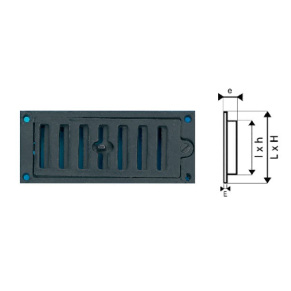 Grille D'arrivée D'air Coulissante En Fonte 22x11 Cm - Dommartin - Réglable Et Style Ancien - 6
