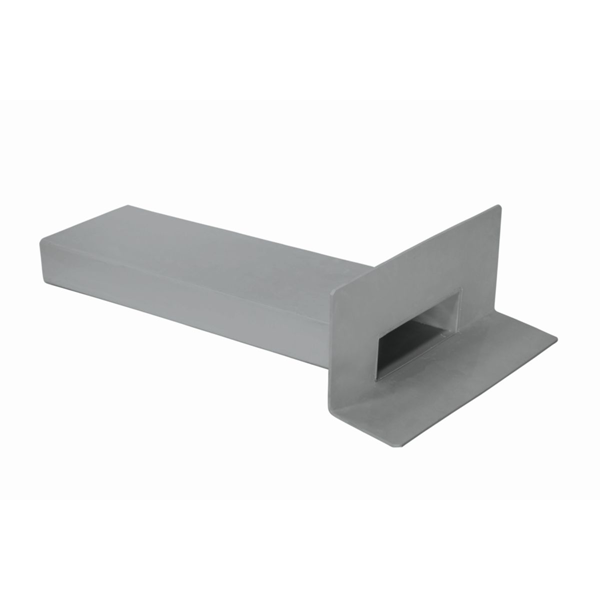 Évacuation latérale rectangulaire eaux pluviales de toitures terrasses Flag Soprema Gris