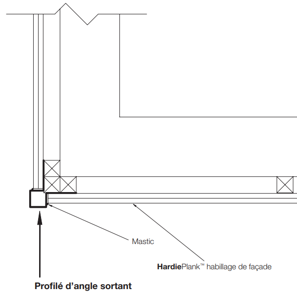 Profilé d'angle extérieur MetalTrim bardage Hardie Plank - Gris métal - 3 M