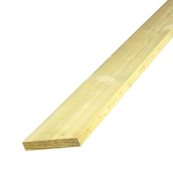 Planche en bois de sapin traité classe 2 - 100 MM x 27 MM x 5,00 M