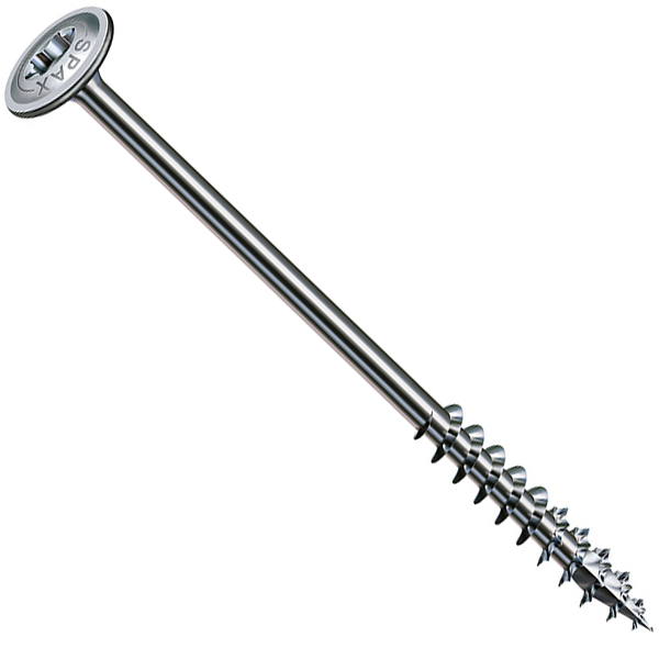 Vis à Bois SPAX WIROX - Tête Plate TX - Acier Galvanisé - Tailles 6x60 à 10x400 Mm - Pour Bois, Construction