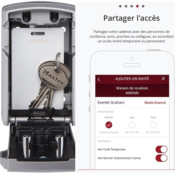 Boîte clés murale sécurisée Master Lock 5441EURD Bluetooth Access Smart